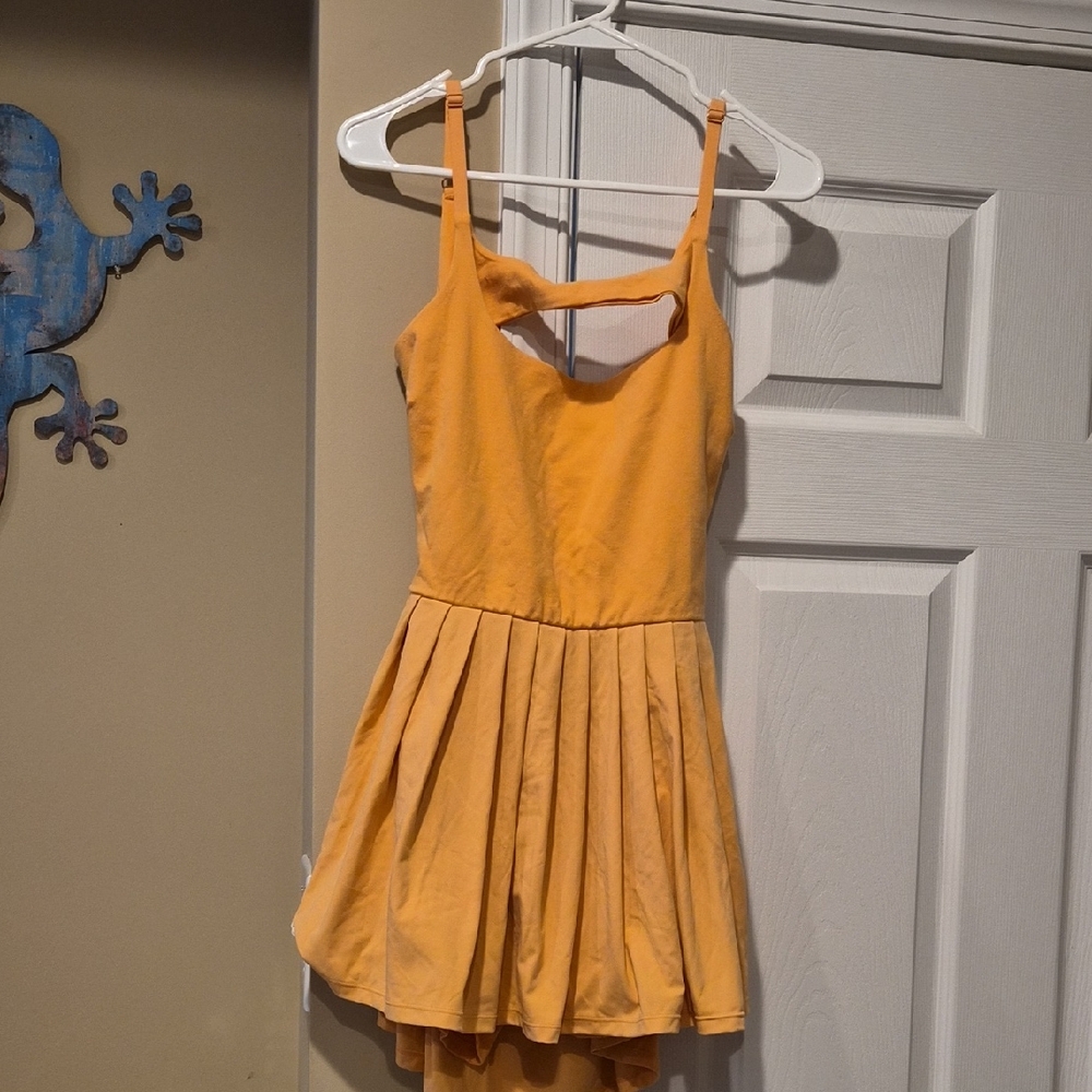Free People Movement Peach dress with Adjustable Straps And Shorts Underneath L